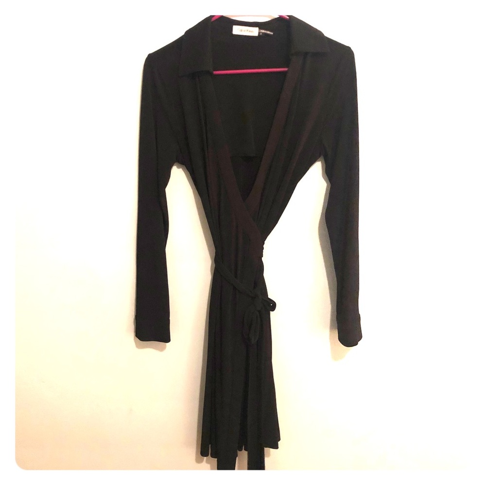 Calvin Klein Long-sleeved Wrap Dress